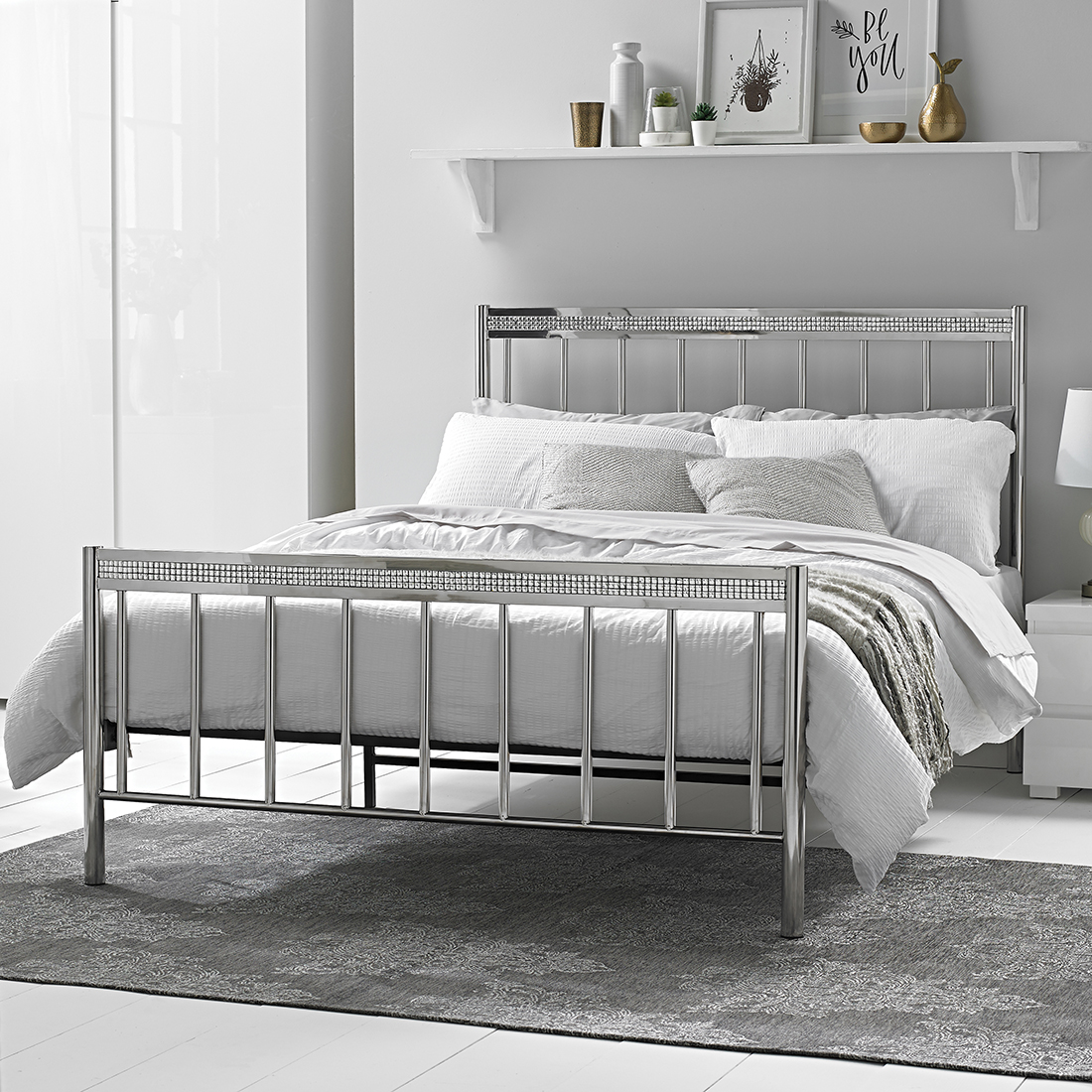 Bellini 46 Double Bed Silver Browns Furniture 