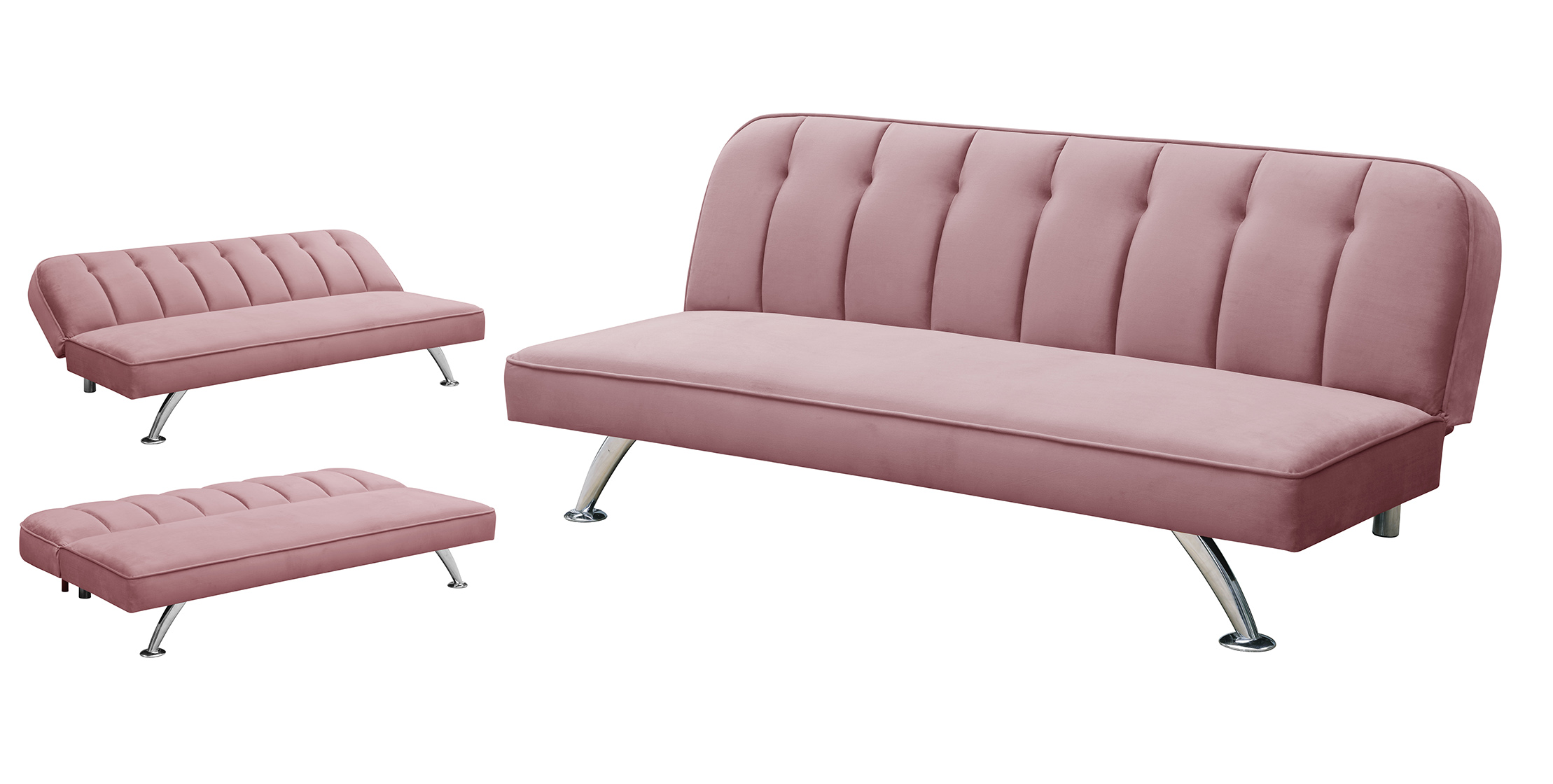 deep pink sofa bed