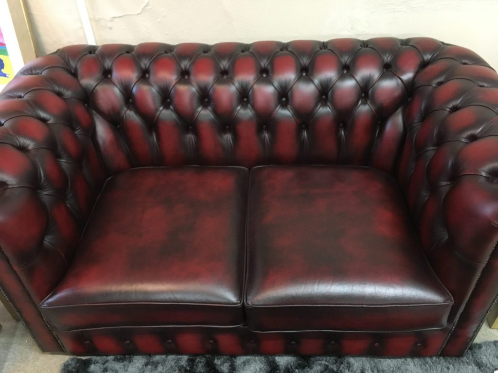 Chesterfield Two Seater Leather Sofa