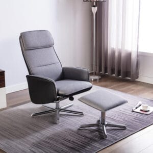 Alexis Lounge Chair & Stool Grey  KD