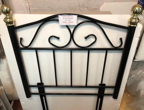 Display model sale 3' Lisa black metal/gold headboard