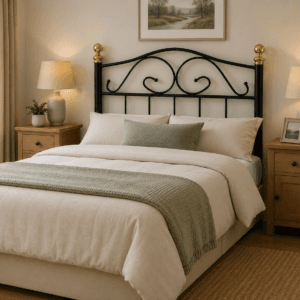 Display model sale - 3' Lisa black metal/gold headboard only