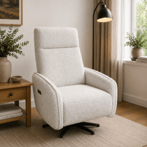 Apollo - Electric swivel recliner chair - Teddy Cream