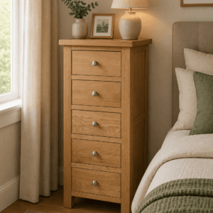 Contemporary oak - 5 Drawer wellington chest