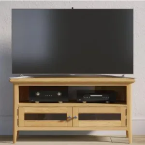 Saxby Oak - Glazed corner TV unit