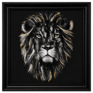 Modern Black & Gold Lion Wall-art