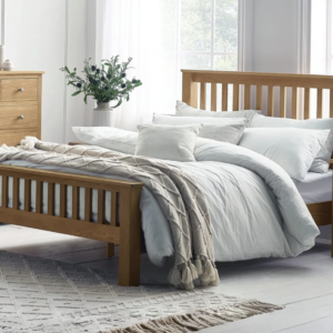 Mallory high foot end bed-oak