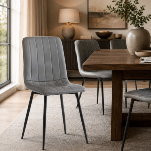 Calloway dining chair-Grey PU - (4 or 6)