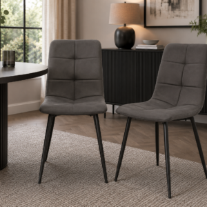 Dallas dining chair-charcoal faux leather