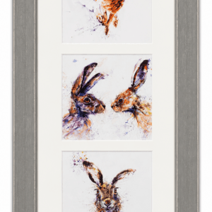 Hare Trio Watercolour Wall-art